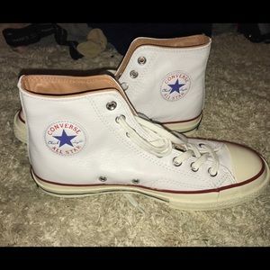 White leather Converse (NWOT)